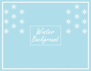 Light blue background with snowflake garlands