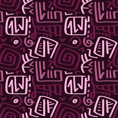 Doodle abstract ethnic pattern. tribal seamless pattern .illustration.