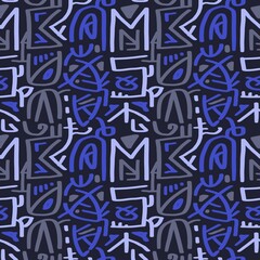 Doodle abstract ethnic pattern. tribal seamless pattern .illustration.