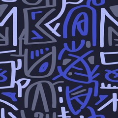 Doodle abstract ethnic pattern. tribal seamless pattern .illustration.