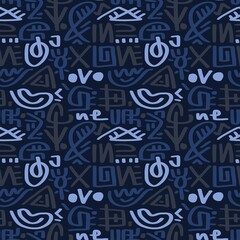 Doodle abstract ethnic pattern. tribal seamless pattern .illustration.