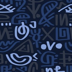 Doodle abstract ethnic pattern. tribal seamless pattern .illustration.