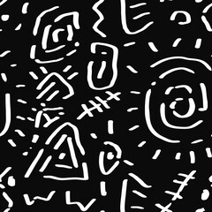 Doodle abstract ethnic pattern. tribal seamless pattern .illustration.