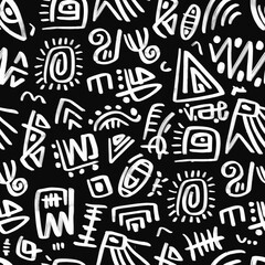 Doodle abstract ethnic pattern. tribal seamless pattern .illustration.