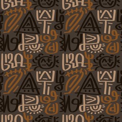 Doodle abstract ethnic pattern. tribal seamless pattern .illustration.