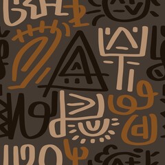 Doodle abstract ethnic pattern. tribal seamless pattern .illustration.