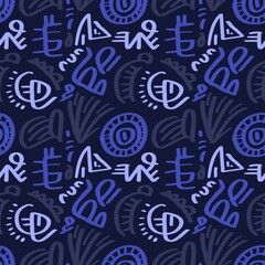 Doodle abstract ethnic pattern. tribal seamless pattern .illustration.