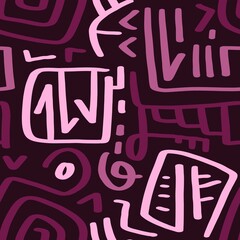 Doodle abstract ethnic pattern. tribal seamless pattern .illustration.