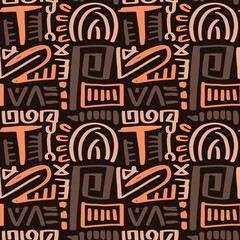 Doodle abstract ethnic pattern. tribal seamless pattern .illustration.
