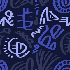 Doodle abstract ethnic pattern. tribal seamless pattern .illustration.