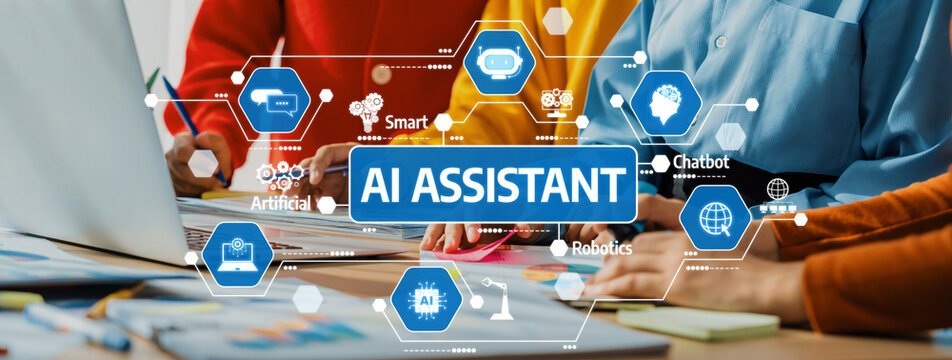 Startup company employee working together, analyzing BI dashboard paper on financial data report and planning strategic marketing for business success in panorama banner. Synergic Amity - Powered by Adobe