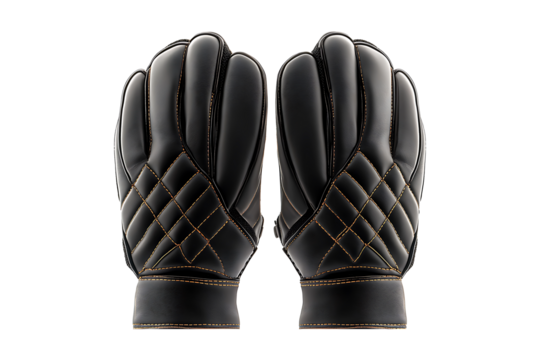 Stylish padded thermal gloves with detailed stitching Isolated on a Transparent Background