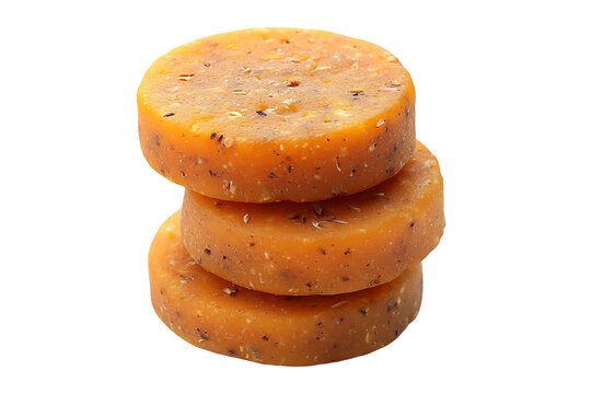 Traditional kesar petha sweet with aromatic texture isolated on a transparent background
