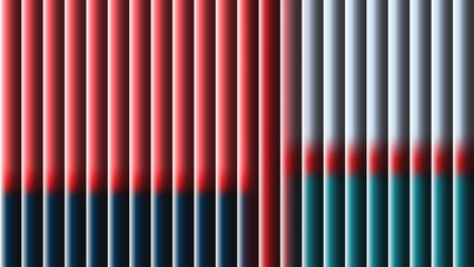Abstract vertical lines in gradient colors of red white dark blue and teal