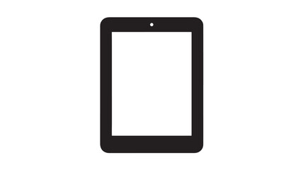 Black tablet vector illustration with blank white screen simple flat design for app and website mockups isolated on white background
