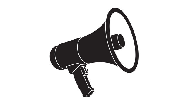 Black megaphone vector illustration isolated on white background perfect for announcements and advertising