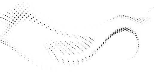 Elegant flowing halftone wave background with dynamic dotted motion creating modern abstract minimalist design ideal for templates technology branding presentations and creative layouts