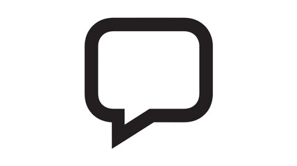 Naklejka premium Minimalist speech bubble icon simple vector glyph for user interface design isolated on white background