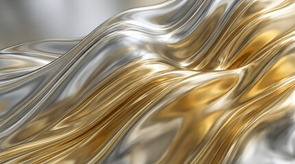 Smooth Liquid Metal Waves with Reflective Surfaces and Flowing Motion Shapes