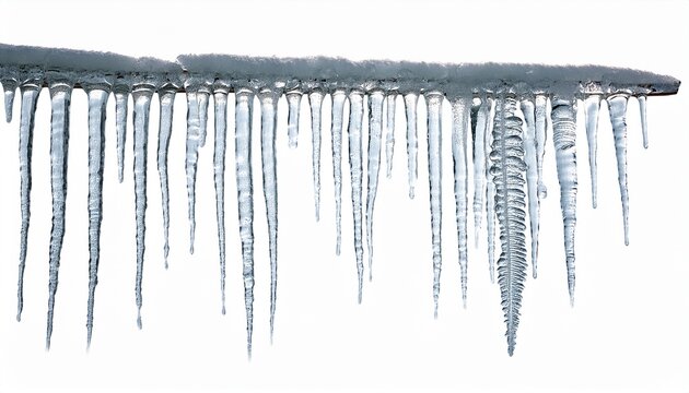 Icicles On A White Background