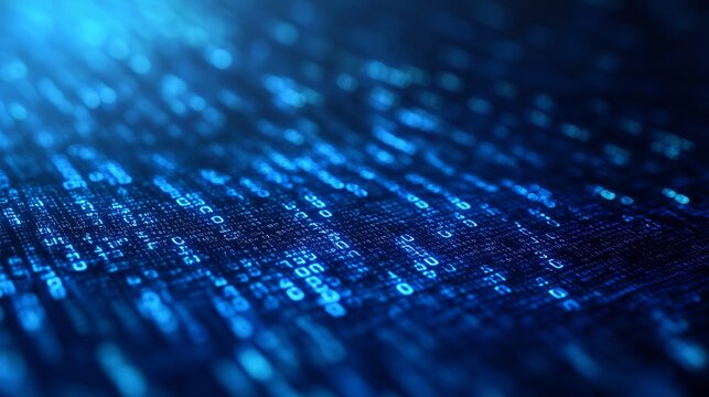 Engage your audience with this dynamic blue matrix background for tech, coding, or future concepts; ideal for websites, presentations, or digital art projects