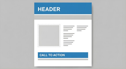 Layout with header call to action and placeholder