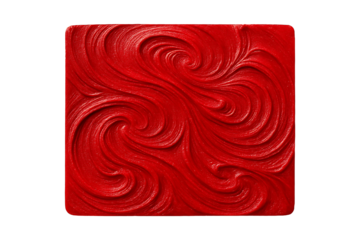 Vibrant Red Swirl Texture with Dynamic Flow Patterns Isolated on a Transparent Background