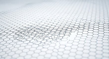 Abstract hexagonal lattice structure with a subtle gradient of light and shadow