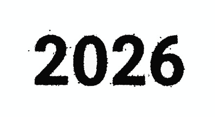 Bold, hand-stamped numbers mark the arrival of a new year, symbolizing future aspirations and change.