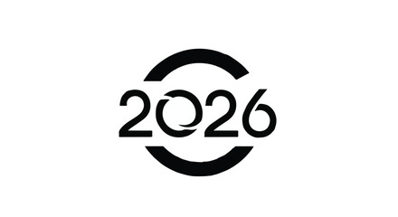 Bold circular graphic with the year 2026 prominently displayed, symbolizing future aspirations and new beginnings.