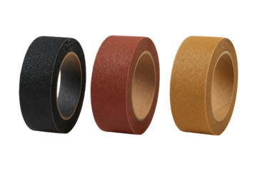 Durable Sanding Tape Rolls for Industrial Finishing Work Isolated on a Transparent Background