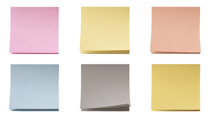 Set of colourful sticky notes isolated on white background 