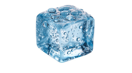 A single ice cube isolated on white background