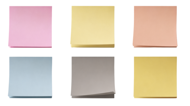 Set of colourful sticky notes isolated on white background 