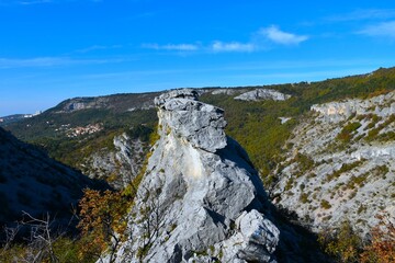 Rock formation at Val Rosandra valley in Italy