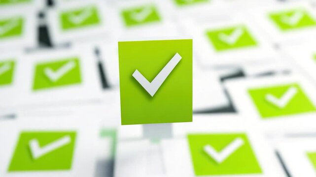 Video A close-up of a green checkmark symbol on a computer keyboard, suitable for use in icons and graphics