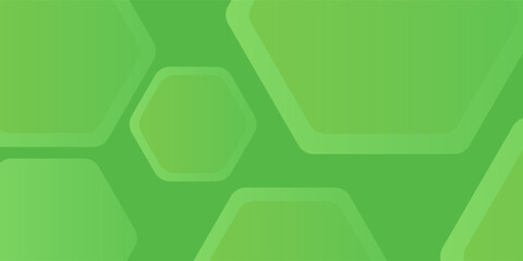 Abstract hexagon green color pattern background.
