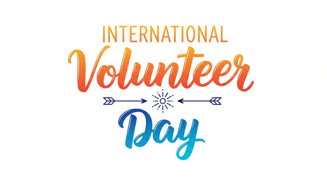 Celebrate International Volunteer Day with this vibrant design, perfect for promoting community events and raising awareness, a global call for positive change today
