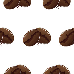 pattern with roasted brown coffee beans with a beautiful gradient, for food design, branding and packaging