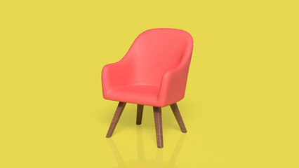 The Modern Minimalist Chair with Bright Color Contrast 3d rendering.