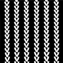 Vertical rows of white chevron shapes forming a pattern on a black background creating a textile design