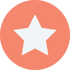 Fototapeta premium Simple White Star Shape Inside A Peach Circle Isolated On White Background