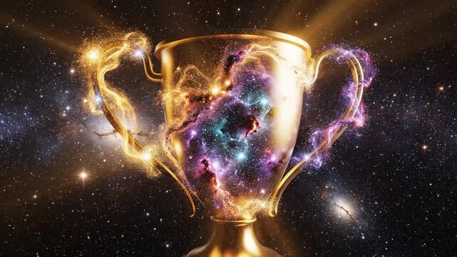 Celestial trophy overflows with nebulas starlight