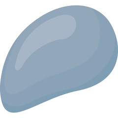 Single Light Blue Soft Mussel Shell Isolated on Transparent Background Smooth Organic Shape Abstract Natural Form