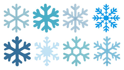 PNG Colorful winter snowflake collection, element set on transparent background