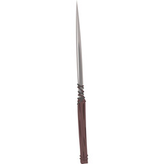 Single Thin Sword With Brown Handle Isolated On Transparent Background