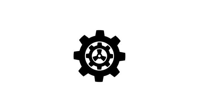 rotating gear animation shows a precise mechanical process, symbolizing workflow, technology, innovation, and smooth movement in an industrial or technical system.