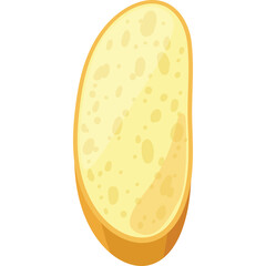 Slice Of Bread With Golden Brown Crust And Soft Yellow Crumb Isolated On White Background Detailed Texture Close Up