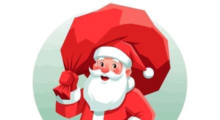 Santa Claus with Big Gift Sack Illustration for Festive Holiday Celebration