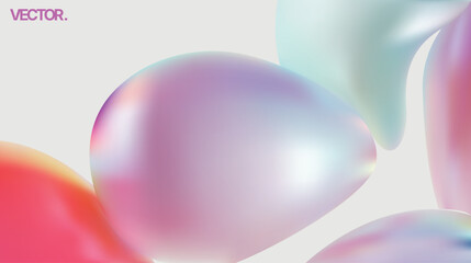Iridescent Pastel Fluid Bubbles A Stunning Abstract Glossy 3D Background Design